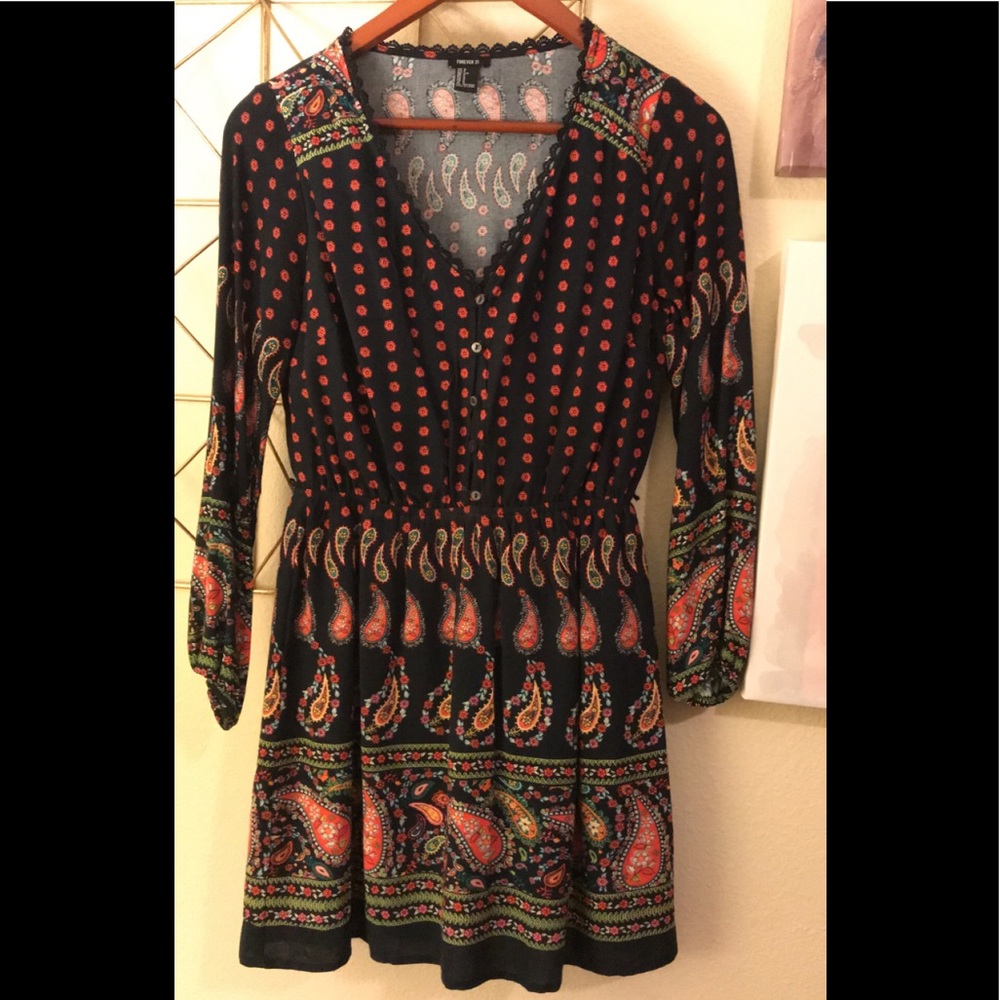 Long Sleeve Floral Print Dress